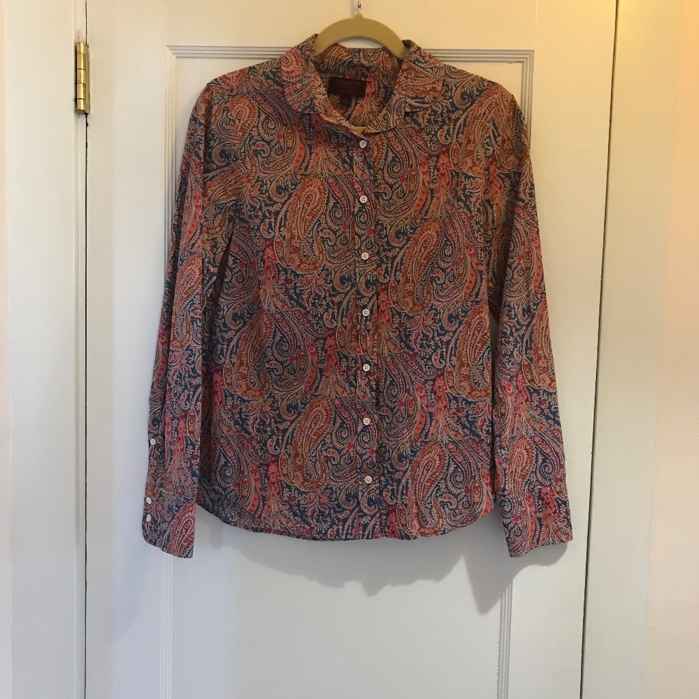 JCrew Liberty Print button down shirt, size 6